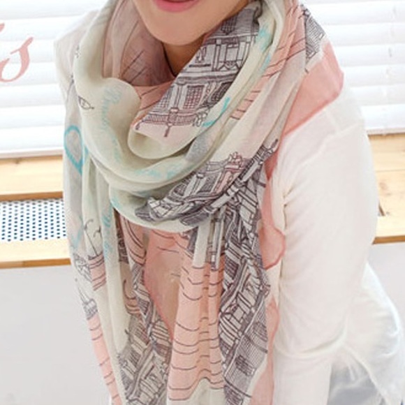Lightweight Paris Print Scarf - Picture 3 of 8